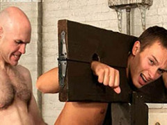 Trapped in the stocks, flogged and forced to suck