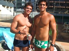 Muscle hunks outdoors