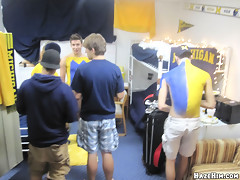 Drunk Frat boys suck each other off