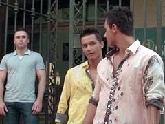 Latin and European gay hunk fuck