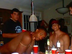 Interracial gays with their friends at some wild parties