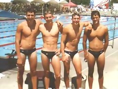 Hot and young amateur beach boys posing outdoors
