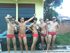Hot looking guys in beach boyfriends photo session
