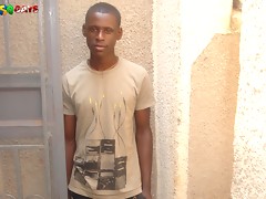 Genuine African lad, with a huge uncut cock, goes solo for our pleasure.