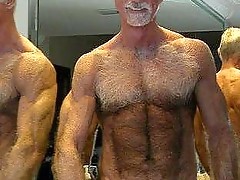 Horny daddy licks and suck cock till his man moans with pleasure