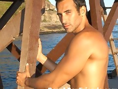 Super sexy and teasing hunks in trunks on the beach