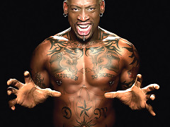 Pics of a very ripped and sexy tattooed body of Dennis Rodman