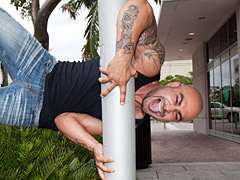 Two horny cute studs hard fucking in the public